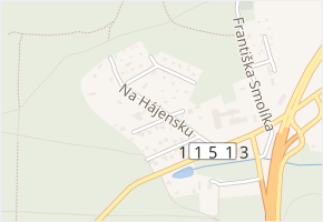 Na Hájensku v obci Jíloviště - mapa ulice