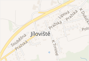 Pražská v obci Jíloviště - mapa ulice