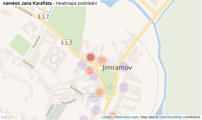 Mapa náměstí Jana Karafiáta - Firmy v ulici.