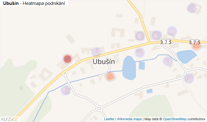 Mapa Ubušín - Firmy v části obce.