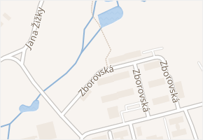 Zborovská v obci Jince - mapa ulice