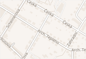 Arch. Teplého v obci Jindřichův Hradec - mapa ulice