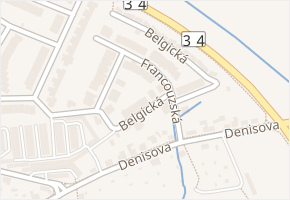 Belgická v obci Jindřichův Hradec - mapa ulice