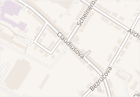 Claudiusova v obci Jindřichův Hradec - mapa ulice