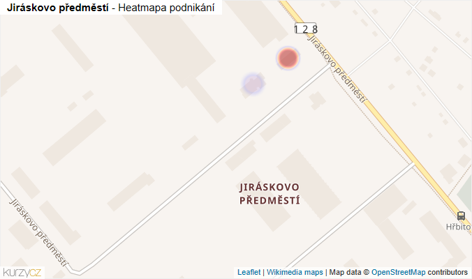Mapa Jiráskovo předměstí - Firmy v ulici.