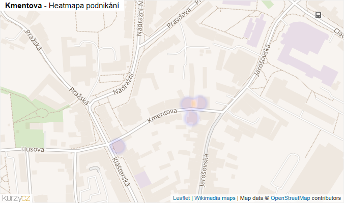 Mapa Kmentova - Firmy v ulici.