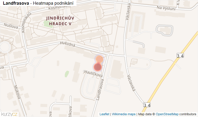 Mapa Landfrasova - Firmy v ulici.