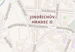 Miřiovského v obci Jindřichův Hradec - mapa ulice