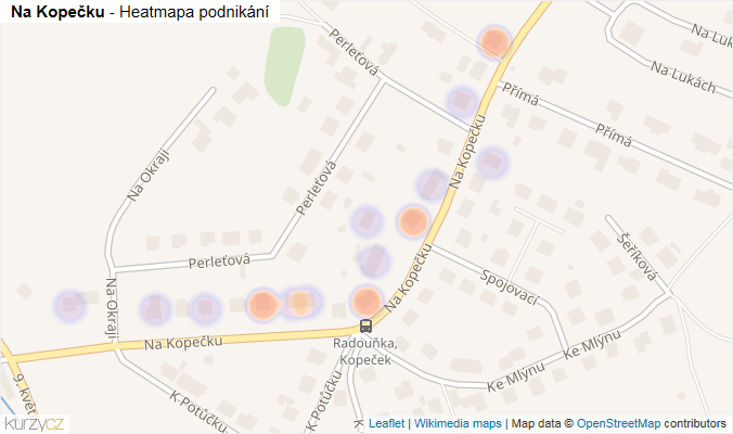 Mapa Na Kopečku - Firmy v ulici.