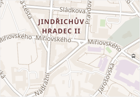 Pravdova v obci Jindřichův Hradec - mapa ulice