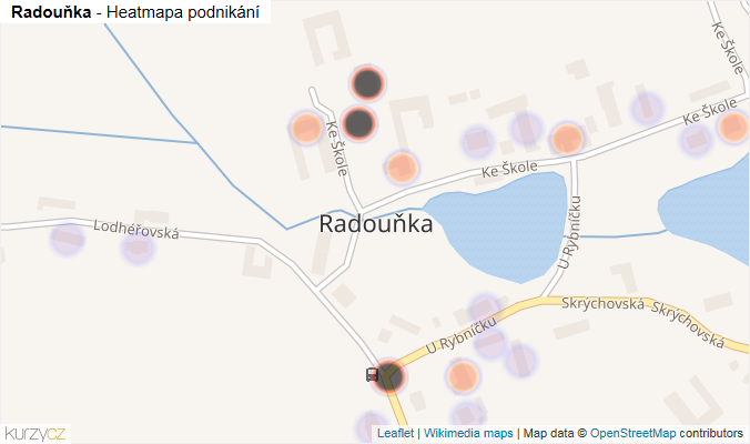 Mapa Radouňka - Firmy v části obce.