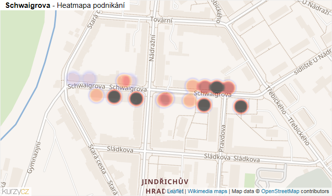 Mapa Schwaigrova - Firmy v ulici.