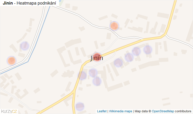 Mapa Jinín - Firmy v části obce.