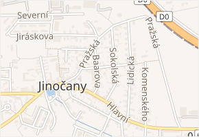 Baarova v obci Jinočany - mapa ulice