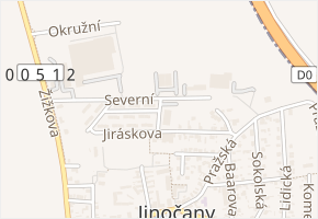 Dvořákova v obci Jinočany - mapa ulice