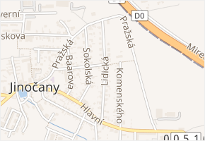 Lidická v obci Jinočany - mapa ulice