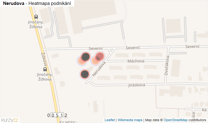 Mapa Nerudova - Firmy v ulici.