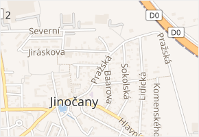 Pražská v obci Jinočany - mapa ulice