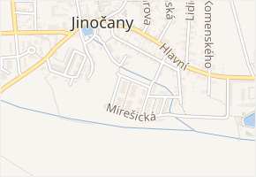 U potoka v obci Jinočany - mapa ulice
