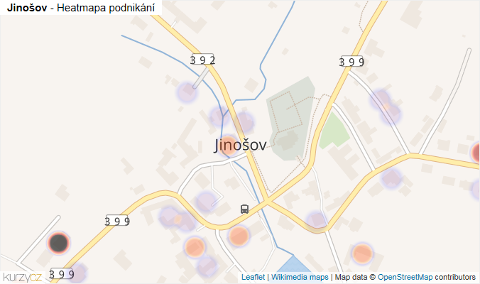 Mapa Jinošov - Firmy v části obce.