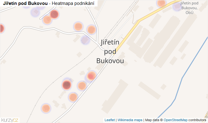 Mapa Jiřetín pod Bukovou - Firmy v části obce.