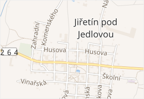 Husova v obci Jiřetín pod Jedlovou - mapa ulice