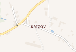 Křížov v obci Jiříkov - mapa části obce