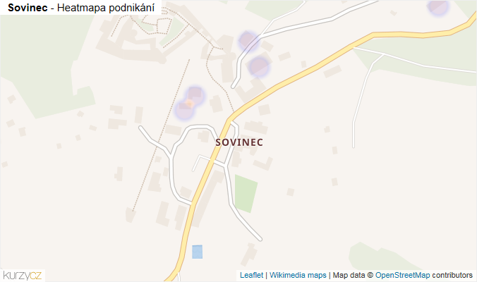 Mapa Sovinec - Firmy v části obce.