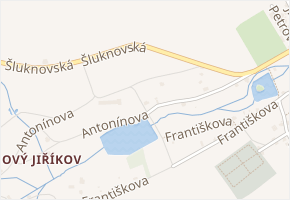 Antonínova v obci Jiříkov - mapa ulice