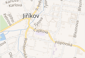Čapkova v obci Jiříkov - mapa ulice