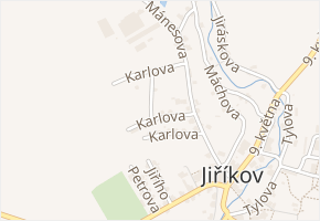 Karlova v obci Jiříkov - mapa ulice