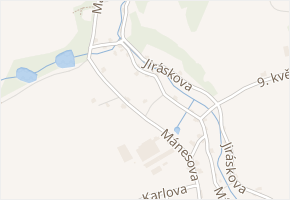 Mánesova v obci Jiříkov - mapa ulice