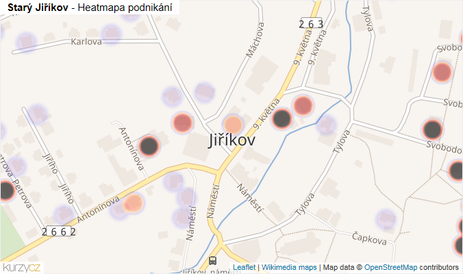 Mapa Starý Jiříkov - Firmy v části obce.