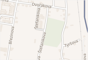 Štefanikova v obci Jiříkov - mapa ulice