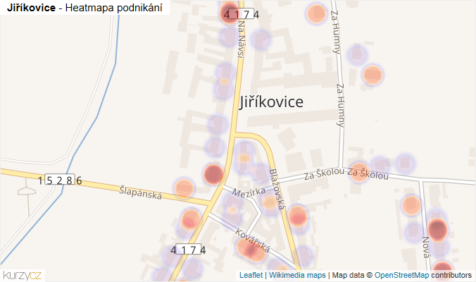 Mapa Jiříkovice - Firmy v části obce.