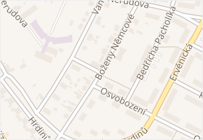Boženy Němcové v obci Jirkov - mapa ulice