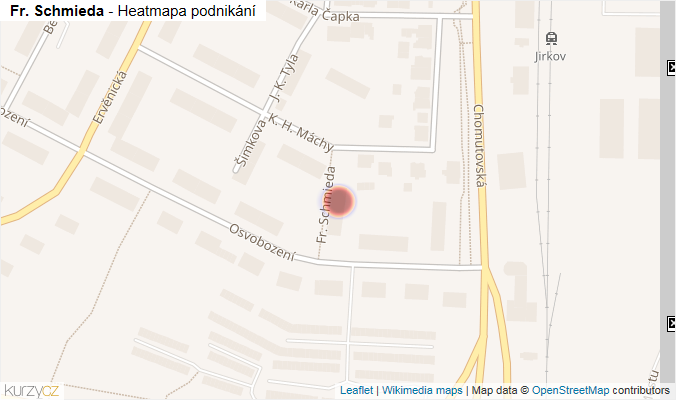 Mapa Fr. Schmieda - Firmy v ulici.
