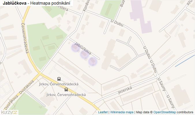 Mapa Jablůčkova - Firmy v ulici.