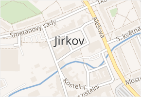 Jirkov v obci Jirkov - mapa části obce