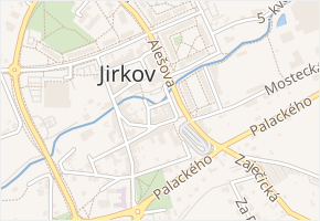 Nábřeží v obci Jirkov - mapa ulice