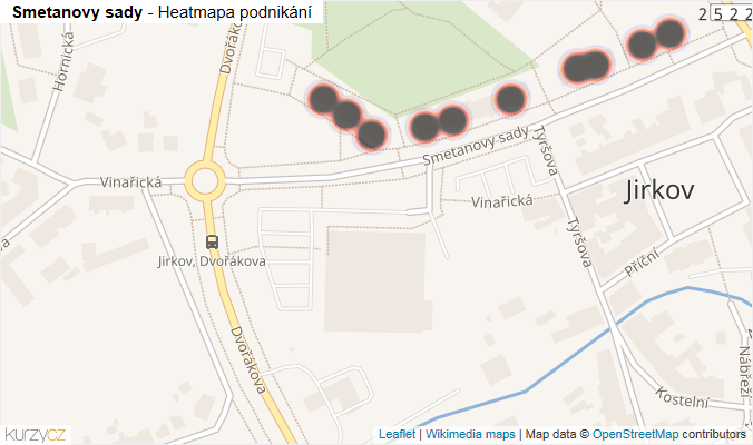 Mapa Smetanovy sady - Firmy v ulici.