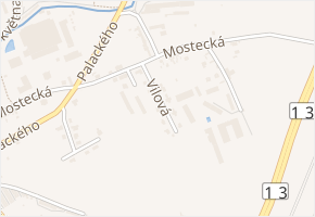 Vilová v obci Jirkov - mapa ulice