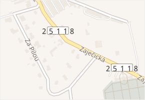 Zaječická v obci Jirkov - mapa ulice