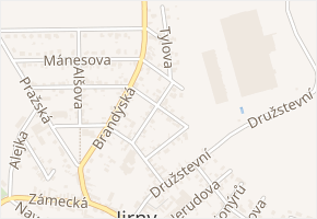 B. Němcové v obci Jirny - mapa ulice