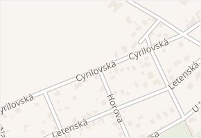 Cyrilovská v obci Jirny - mapa ulice