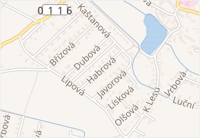 Habrová v obci Jirny - mapa ulice