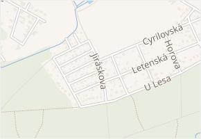 Jiráskova v obci Jirny - mapa ulice