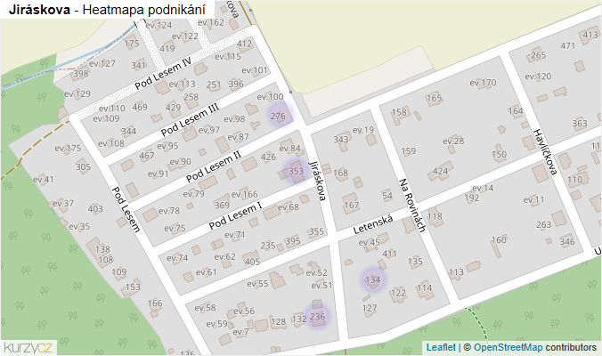 Mapa Jiráskova - Firmy v ulici.