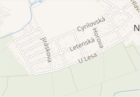 Letenská v obci Jirny - mapa ulice