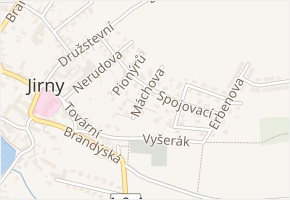 Máchova v obci Jirny - mapa ulice
